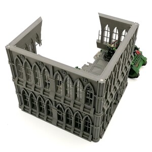 Ruined Gothic Tower 28mm 30mm Wargaming Terrain, Stackable Two Story 3D Printed Building image 2