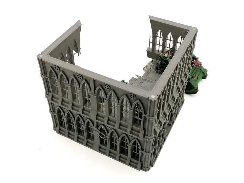 Ruined Gothic Tower 28mm 30mm Wargaming Terrain, Stackable Two Story 3D Printed Building image 2