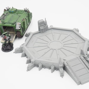 Grimdark Landing Pad Terrain 28mm Tabletop Wargaming 3D Printed