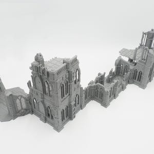 Gothic Scifi Large Building Ruin Complete Set 28mm Tabletop Wargaming Terrain 3D Printed