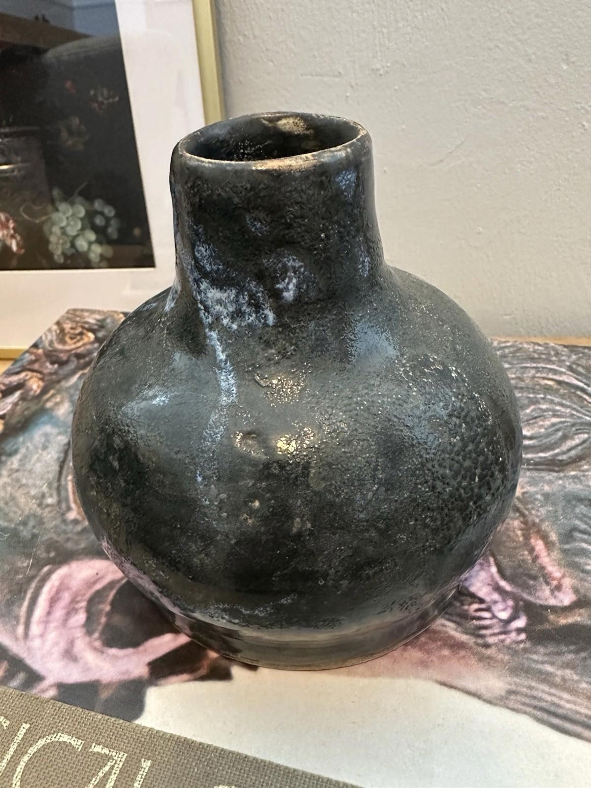 Vintage Studio Pottery Vase Drip Glaze Finish Modern Handmade American ...
