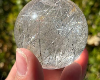 Rutilated Quartz Sphere Polished Crystal with Rutile Inclusions