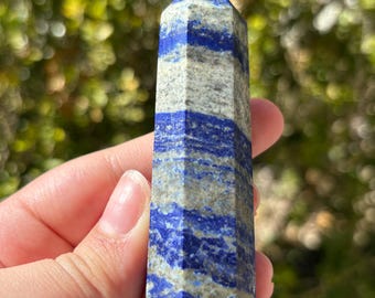 Lapis Lazuli Tower Crystal Point Polished Blue Stone Decor
