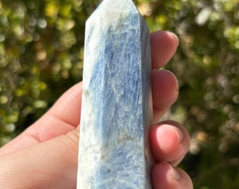 Blue Kyanite Tower Crystal Point Polished Blue Stone Decor