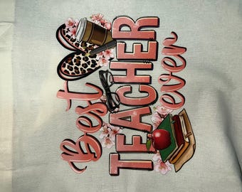 Beige teacher tote bag