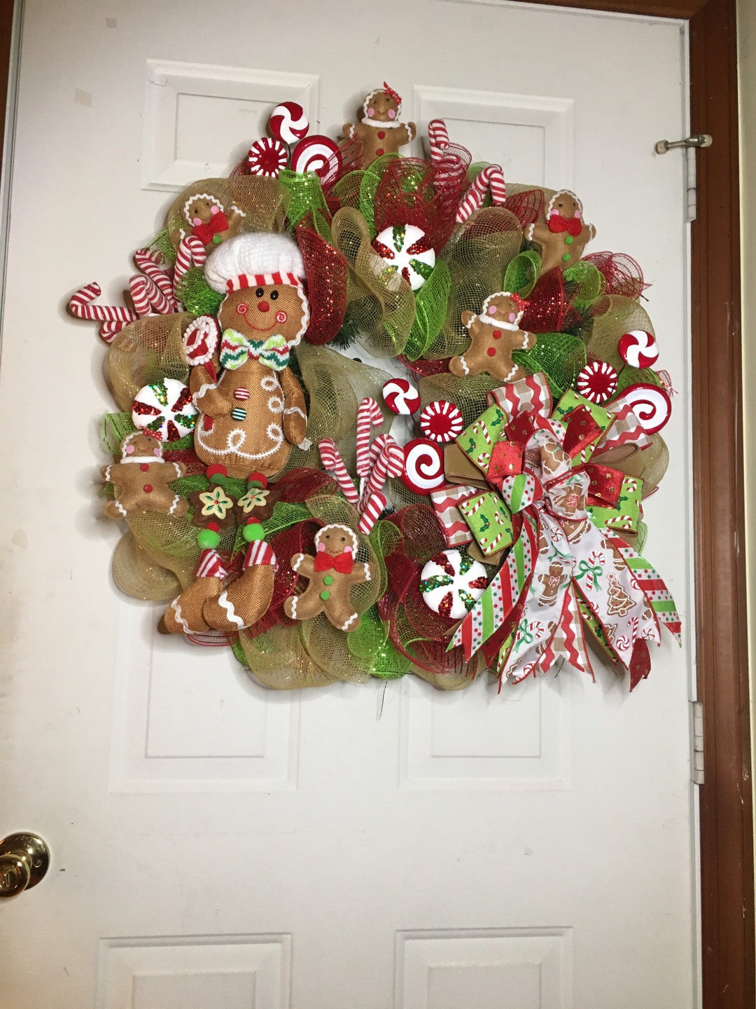 Gingerbread Man Wreath Christmas Wreath Whimsical Wreath Door - Etsy