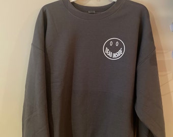 DEAD INSIDE SMILEY face crew neck
