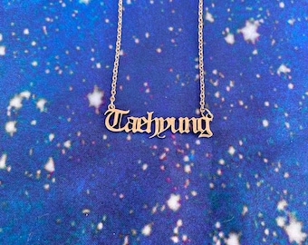 BTS steel nameplate necklaces