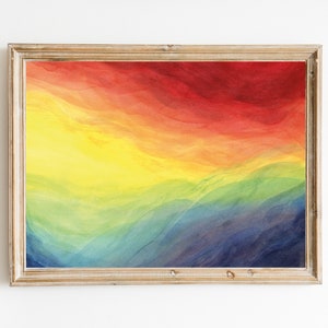 Watercolor Art | Digital | Abstract Art | Printable Wall Art | Waldorf | Spiritual Art | Landscape Painting | Rainbow Art | Nature Art |Wave