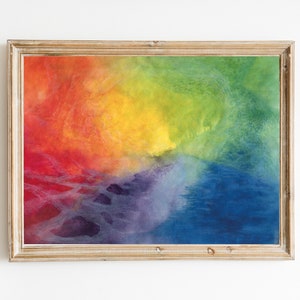 Watercolor Art | Digital Art | Abstract Art | Printable Wall Art | Waldorf | Spiritual Art | Landscape Painting  | Rainbow Art | Misty