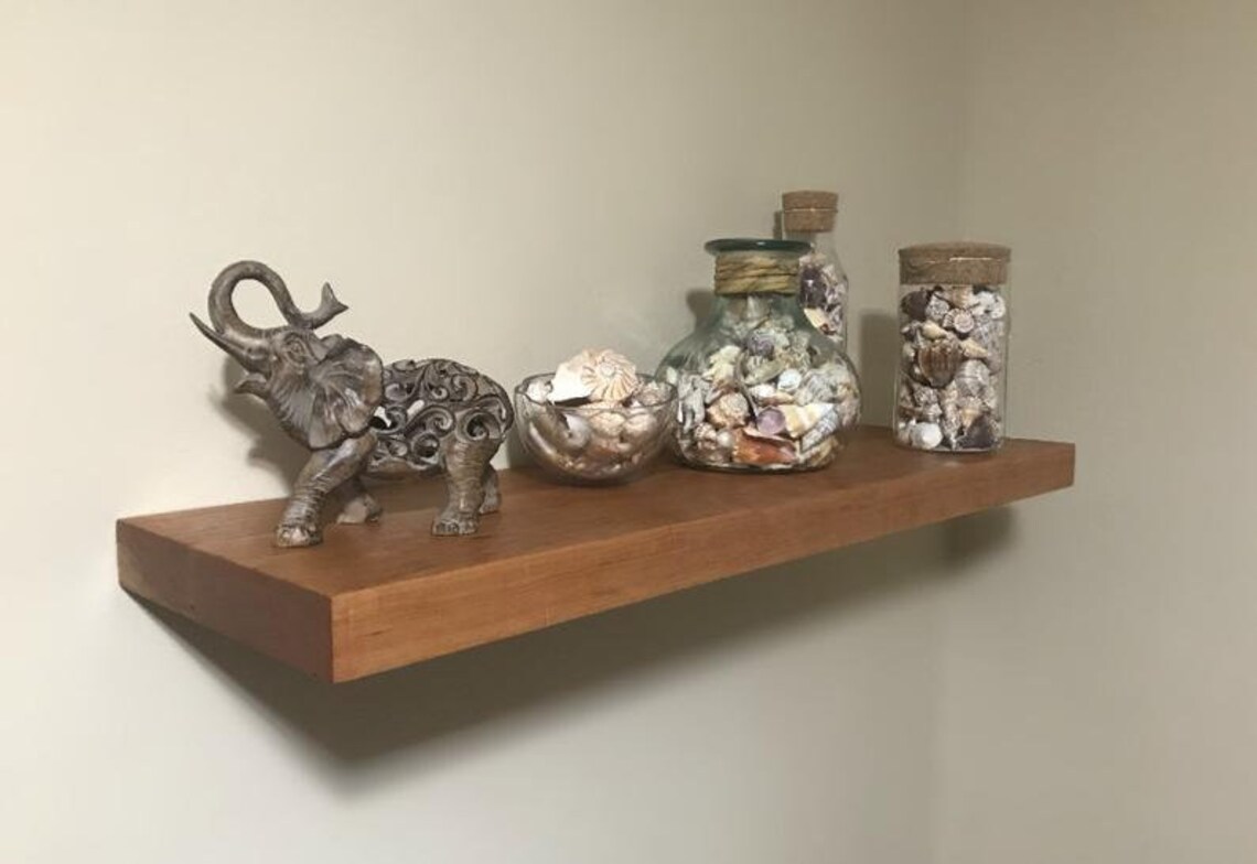 Cherry floating shelf entryway shelf kitchen shelves Etsy