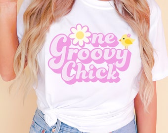 One Groovy Chick SVG, Retro Easter SVG, Groovy Easter PNG, Easter Chick svg, Easter Vibes svg, Easter Shirt svg, Easter Sublimation Design