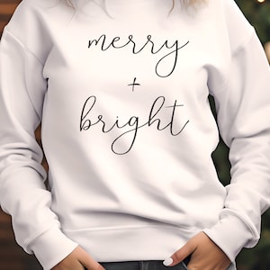 Merry + Bright SVG - Merry plus Bright DXF - Merry and Bright svg - Słodkie Boże Narodzenie svg - Powiedzenia świąteczne svg - Kolęda svg