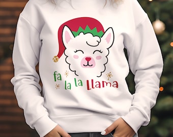Fa La La Llama SVG - Fa La La Llama DXF - Llama Christmas SVG - Llama Santa Hat svg - Funny Llama svg - Funny Kids Christmas svg - Llama Cut