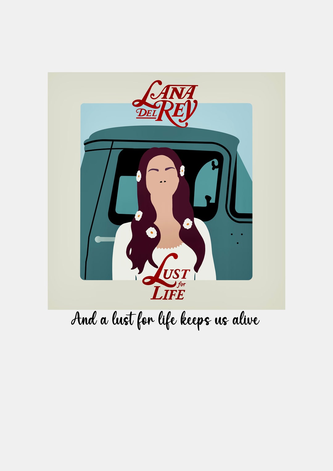 Lana Del Rey Lust for Life Album Art Print Lyrics Etsy
