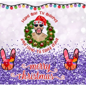 Bad Bunny クリスマス タンブラー ラップ デジタル ファイル
