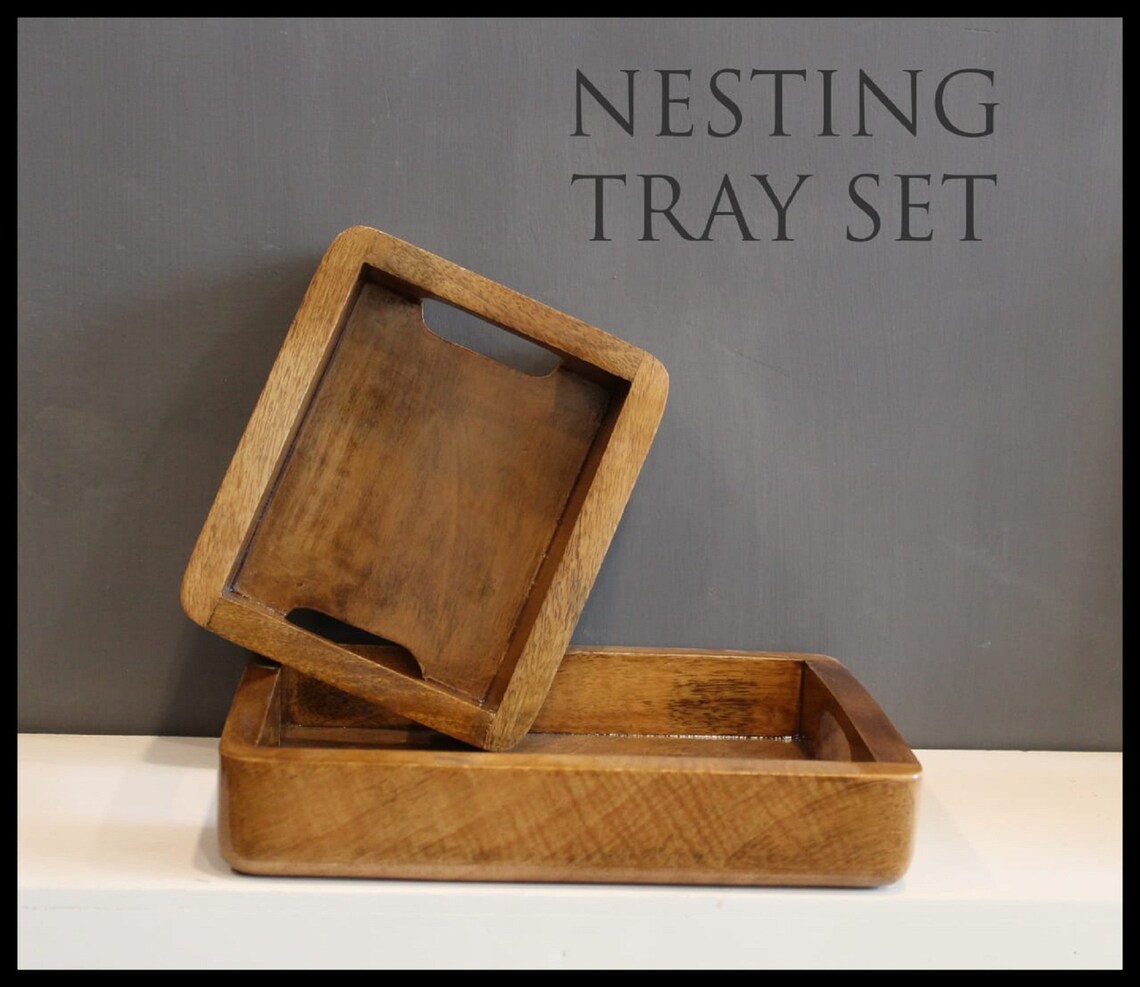 WOODEN NESTING TRAYUnique Multipurpose Serving Tray with Etsy