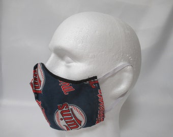 Washable FACE MASK 100% Cotton Minnesota Twins  Handmade Made in the USA