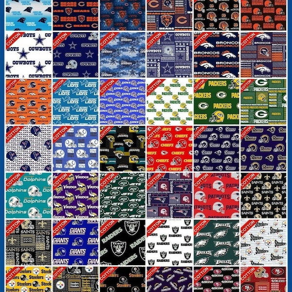 NFL Cotton Logo Fabric Pick Your Team 100% COTTON by Fabric Traditions