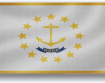 Premium Wood Wall Art Décor -  Rhode Island State Flag - 24x48 or 12x24, Ready to Hang Home Décor Picture for Living Room