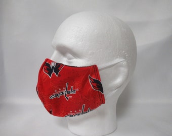 Washable FACE MASK 100% Cotton Washington Capitals Handmade Made in the USA