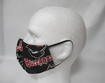 Washable FACE MASK 100% Cotton Tampa Bay Buccaneers Handmade Made in the USA