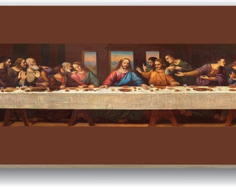 Premium Wood Wall Art Décor - The Last Supper Jesus Christian Design #151 - 24x48 or 12x24, Ready to Hang Home Décor Picture for Living Room