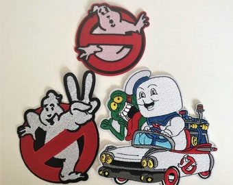 Ghost Car Ambulance Stop Cartoon Animation Applique Patch Badge Iron / Sew On Embroidered #28