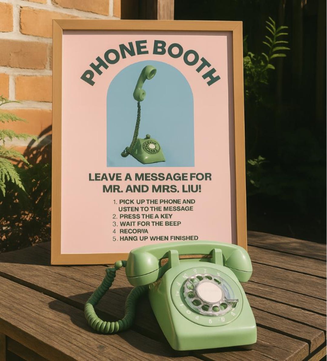 Phonebooth Guest Sign | Digital Template for Marriages, Graduation ...