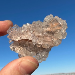 New Formation!! Blue Cube Fluorite Symbiosis Pink Calcite Mineral Specimen Beautiful and Extremely Rare New Find Blue Window Fluorite