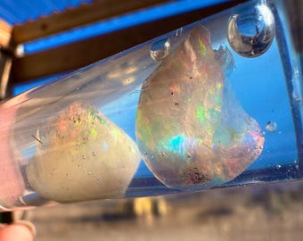 Amazing! Virgin Valley Opal Rare! Precious Opal STUNNING 16ct! Two Pieces Fire Opal Contraluz Opal Nevada USA Hydrophane Opal Limbcast  Opal