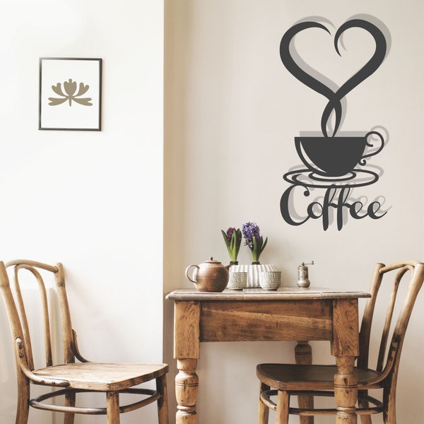 Coffee Wall Panel Imposta file taglio laser,cnc file route,wall art,Coffee dxf file,Coffee svg file,vectorel file,vector plan,template,silhouette