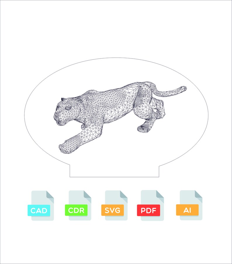 Download Jaguar 3d Illusion Night Lamp Acrylic Laser Cut File Cnc Route File Dxf File Svg File Vectorel File Template Digital Art Collectibles Wearefunnel Com