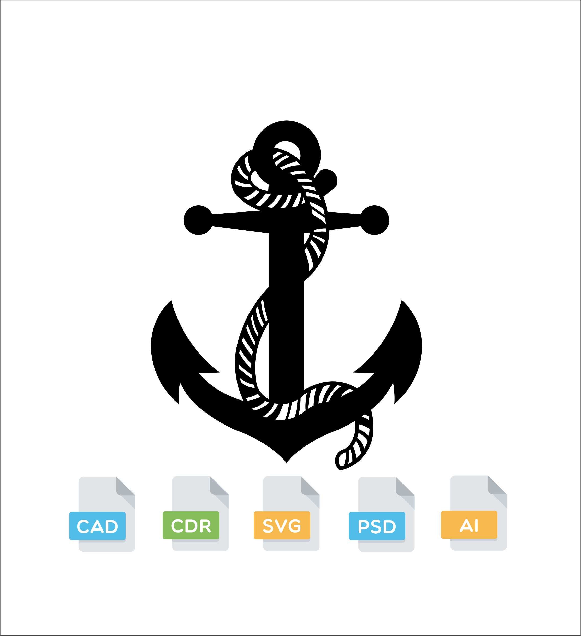 Anchor Dxf Svg File,laser Cut File,cnc Route File,wall Art,anchor
