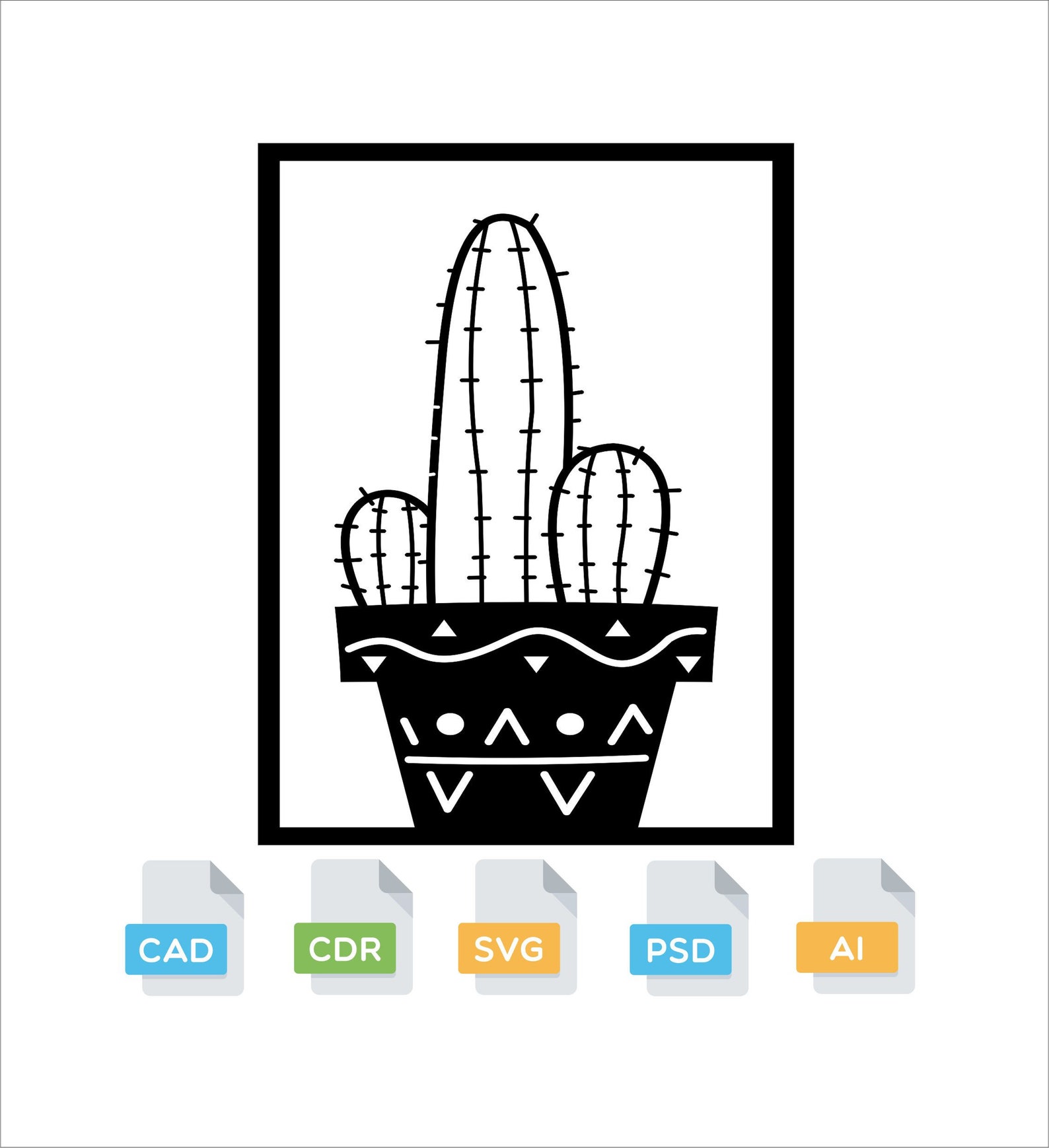 Cactus Laser Cut File,cnc Route File,wall Art Panel,dxf File,cactus Svg ...