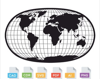 World Map Globe svg file,dxf file,laser cut file,cnc route file,cricut file