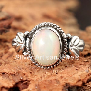 Natural Ethiopian Opal Ring-Handmade Ring-925 Sterling Silver Ring-Oval Ethiopian Opal Ring-Gift for her-Promise Ring-Anniversary Ring