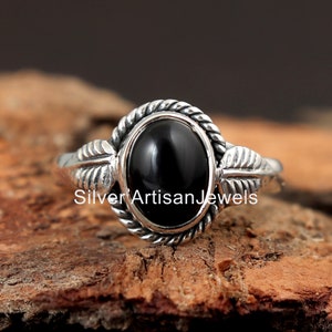 925 Sterling silver ring,Real Black Onyx Ring, 7X9 MM Gemstone Ring, Natural Stone Ring ,Handmade Onyx Ring ,Gemstone Ring, Statement Rings