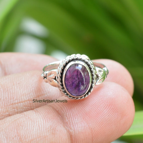 Sterling Silver 925 Estate Purple Stone & Marcasite Statement Ring Size  5.25 | eBay
