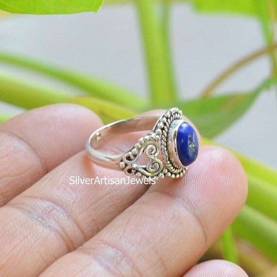Orecchini Fiore In Argento 925 Con Lapis Lazuli - Riyo Regalo Donna - 4