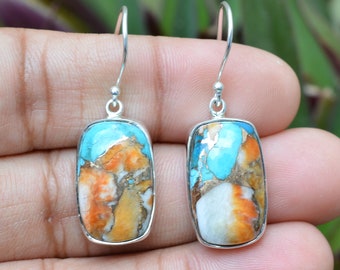 Orecchini in rame e turchese con ostriche: gioielli pendenti in argento sterling e stile boho