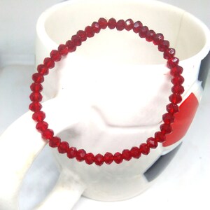 Red Garnet Beaded Bracelets, Adjustable Bracelets, Faceted Cut Stone,Mind Fresh Bracelets, Elastic Bacelets,Unisex Bracelets Garnet Jewelry