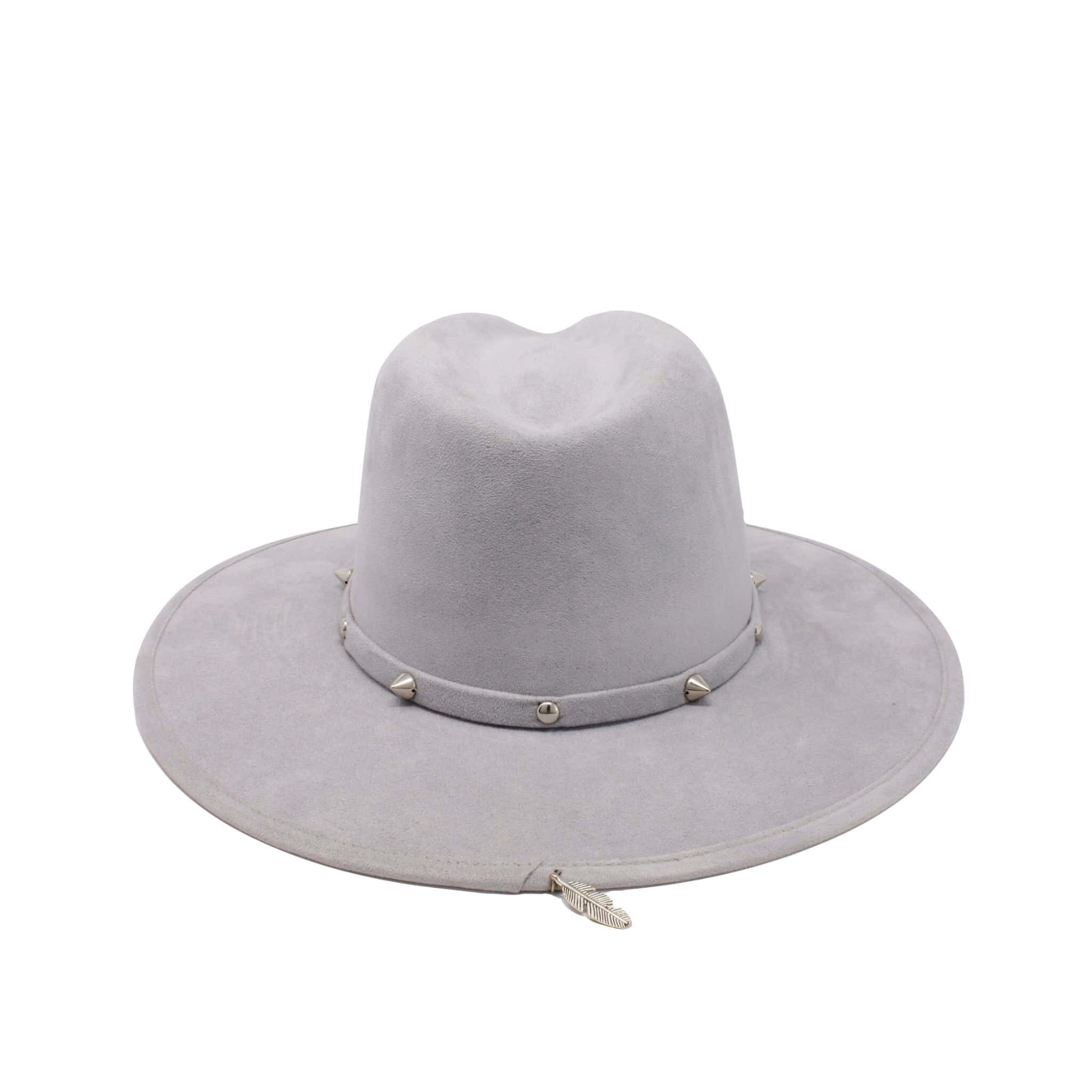 Size S Women's Gray Fedora Hat With Wide Brim Best Gift Etsy UK