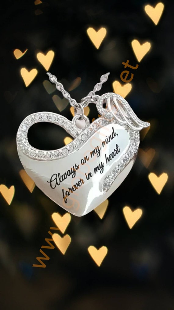 Always on my mind Forever in My Heart Necklace - Gem