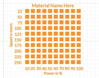 Laser Engraving Test Grid - XTool Creative Space (.xcs) file