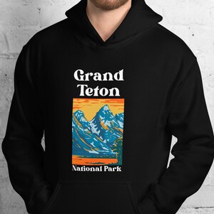 Herren Retro Grand Teton National Park Hoodie