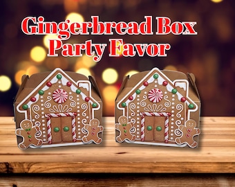 Gingerbread House Gable Box | Christmas Party Favor Treat Box
