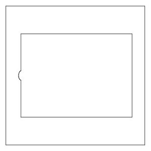 May include: A white, rectangular, wall-mounted electrical outlet cover with a single opening.