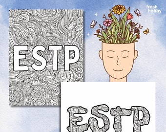ESTP Personality Type Coloring Pages | 2 Coloring Pages for Your Myers-Briggs Personality Type | MBTI Coloring Sheets