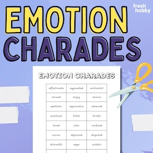 EMOTION CHARADES | 50+ Emotion Slips | Icebreaker Acting Game for Emotions and Feelings | Print, Cut and Play! | Recreational Therapy Game